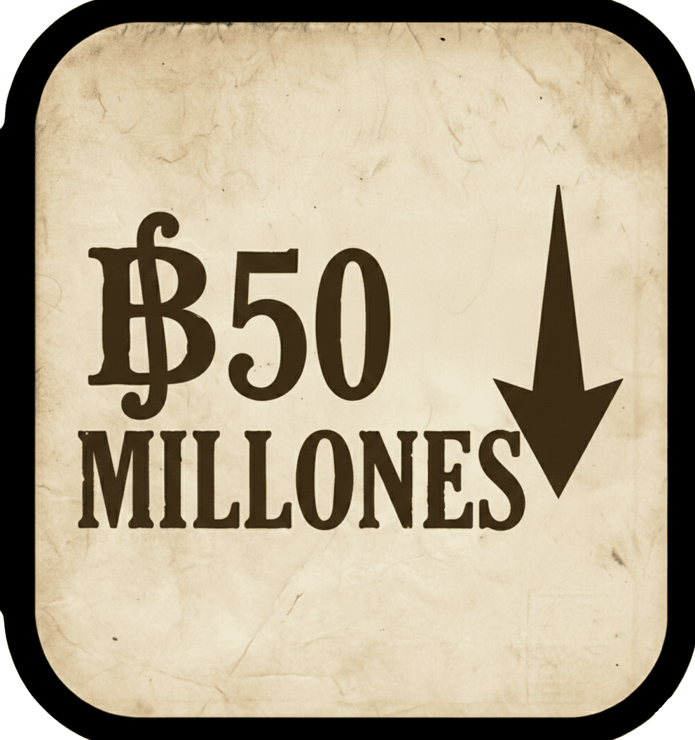 Recompensa menor a 50M